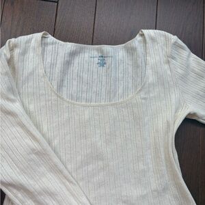 Brandy Melville White Ribbed Top
